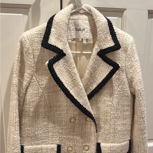ba&sh Women's Textured Cream and Black Blazer